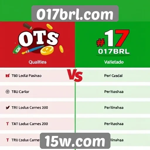 Comparativo entre jogos oferecidos no 017brl e concorrentes